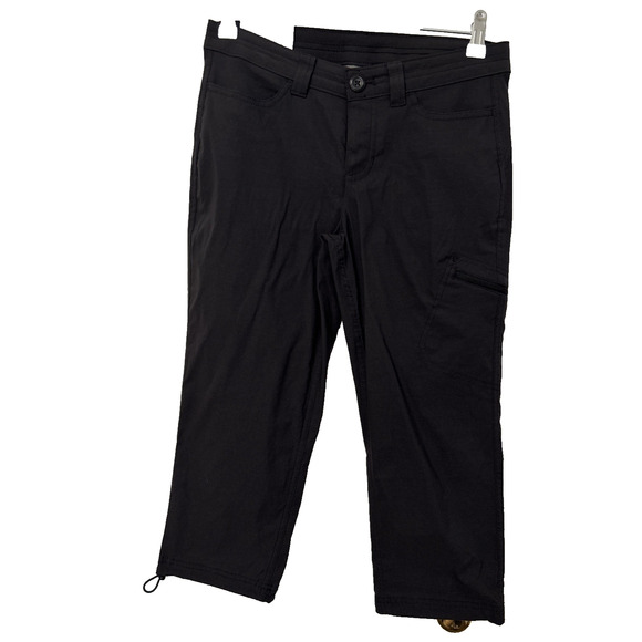 Eddie Bauer Womens 2 Black Slightly Curvy Hiking Capri Pants Outdoors Athleisure - Picture 1 of 9